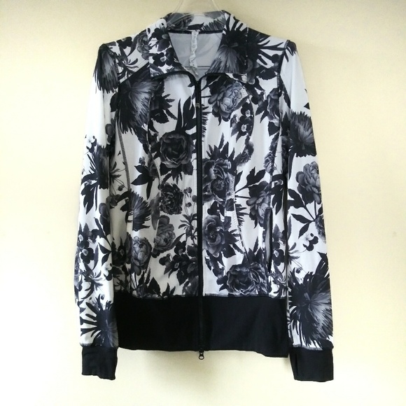 lululemon athletica Jackets & Blazers - Lululemon Asana Brisk Bloom Floral Jacket Sz 10